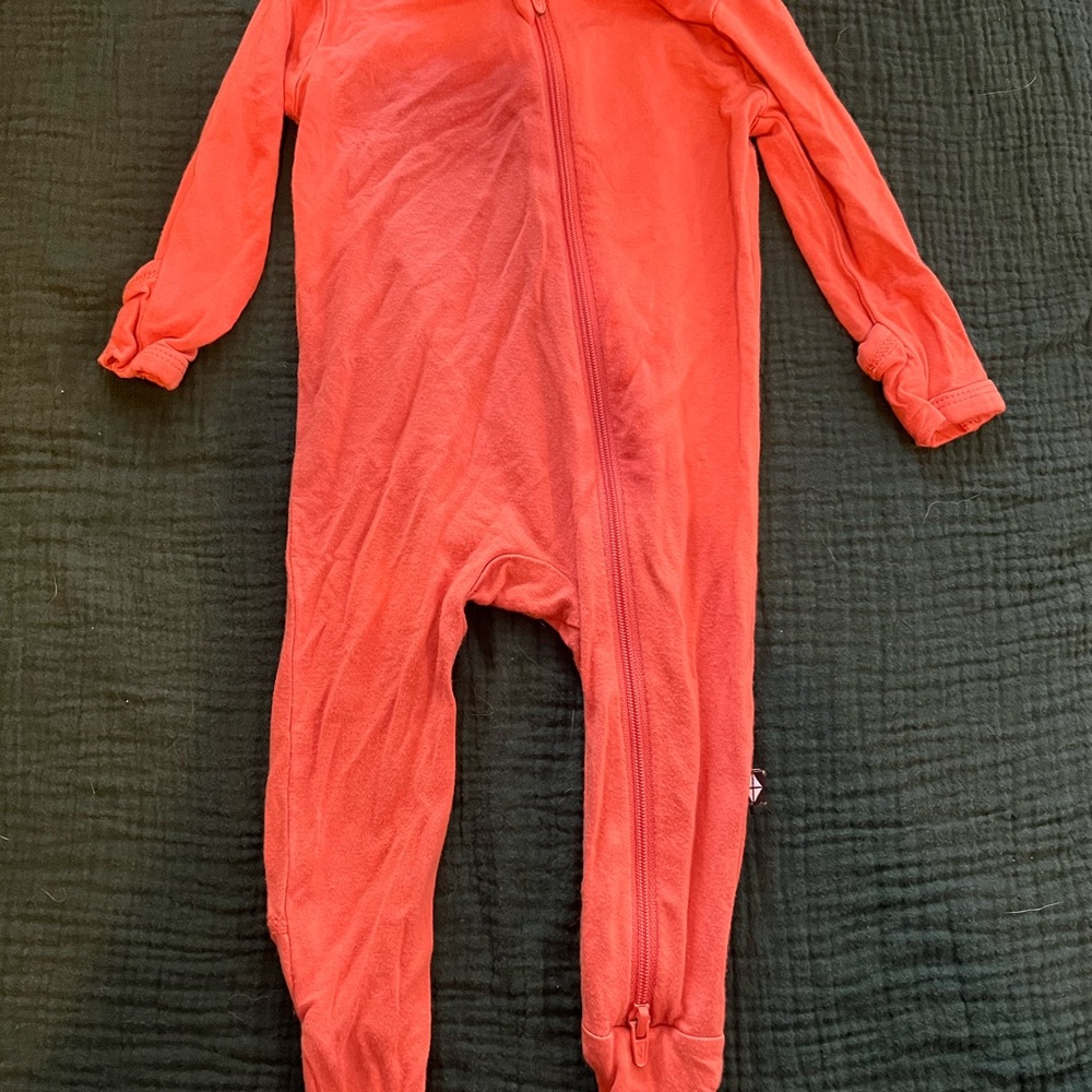 Kyte baby bamboo Cozy Orange Zip-Up Onesie